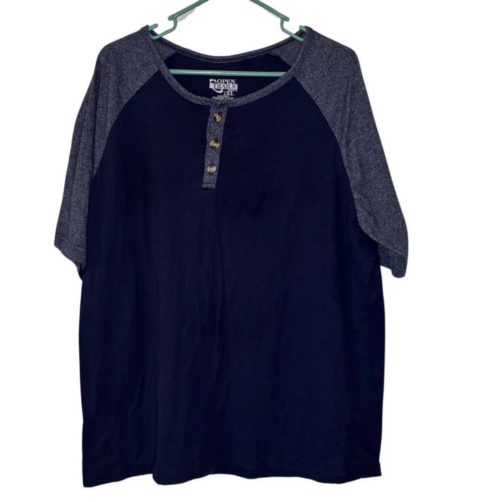 3/$20 Open Trails Dark Blue Short Sleeve Shirt